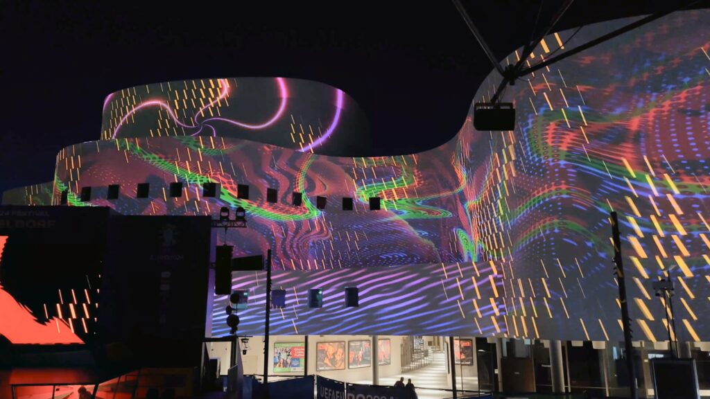 Live generative visuals on a huge building